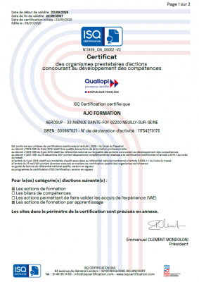 Certificat Qualiopi AJC Formation
